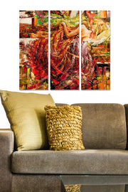 Quadro Decorativo em MDF – 3 Peças Multicolor, Total 70 x 50 cm (3 mm)