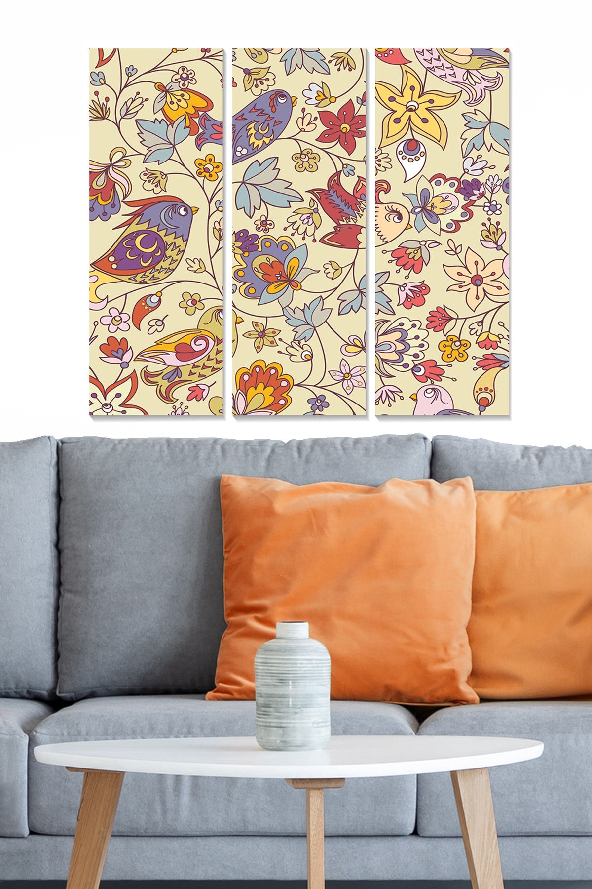 Quadro Decorativo em MDF Multicolor (3 Peças) | 20x50 cm cada, Total 70x50 cm | Espessura 3 mm