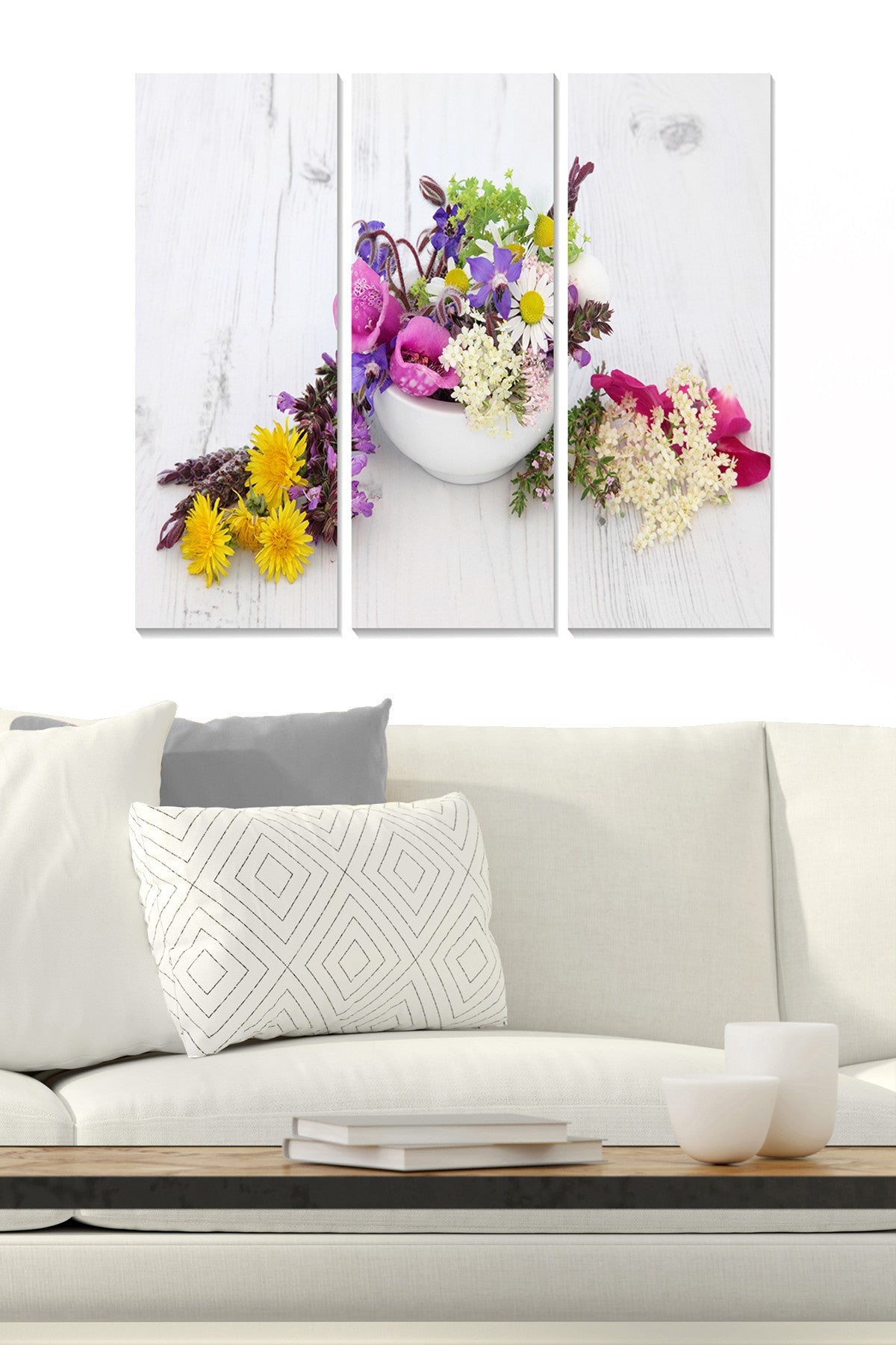 Quadro Decorativo em MDF Multicolor — Conjunto 3 Peças, Total 70x50 cm (Painéis 20x50 cm), MDF 3 mm — MDF423656413