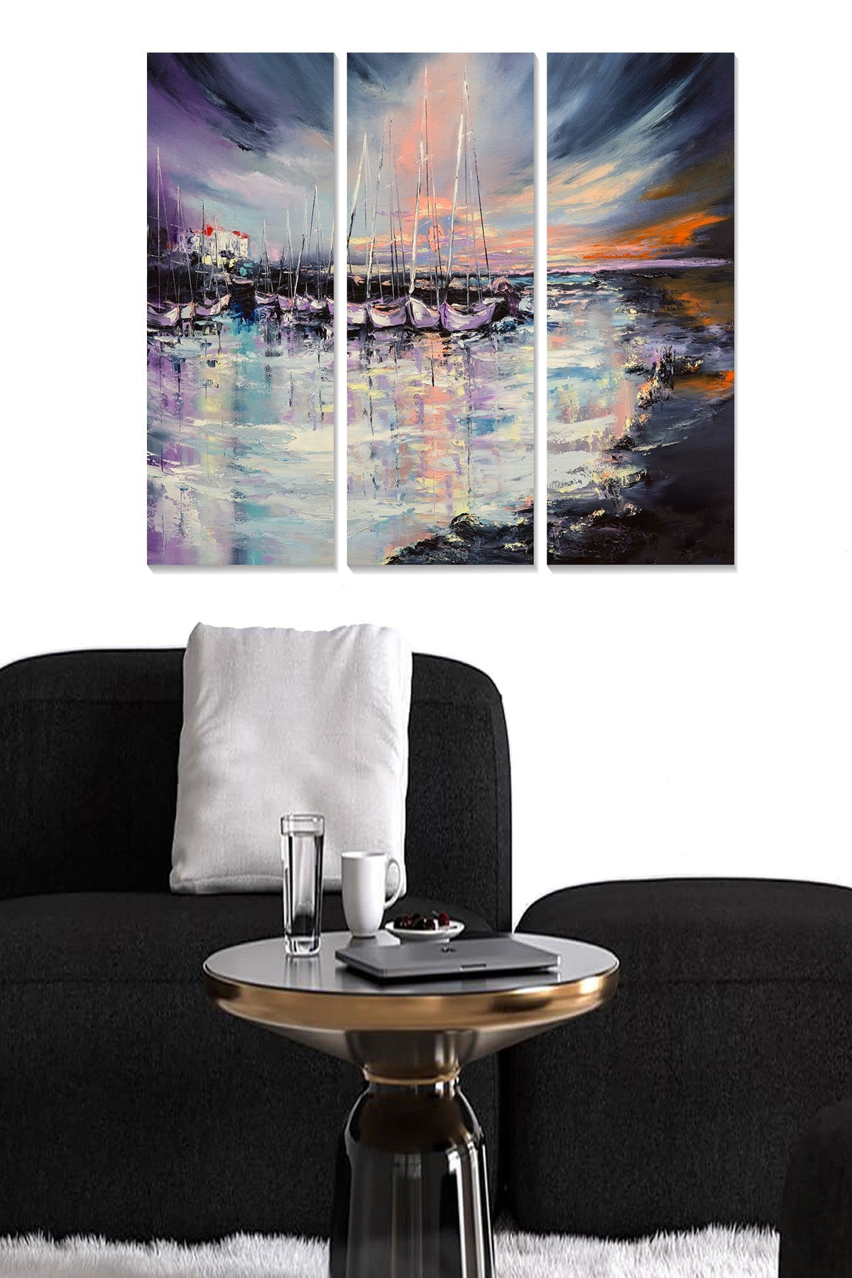 Tríptico Decorativo em MDF Multicolor – 3 Peças (20x50 cm cada), Tamanho Total 70x50 cm