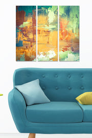 Quadro Decorativo em MDF Multicolor (3 Peças) – 70x50 cm Total, 20x50 cm cada, Espessura 3 mm