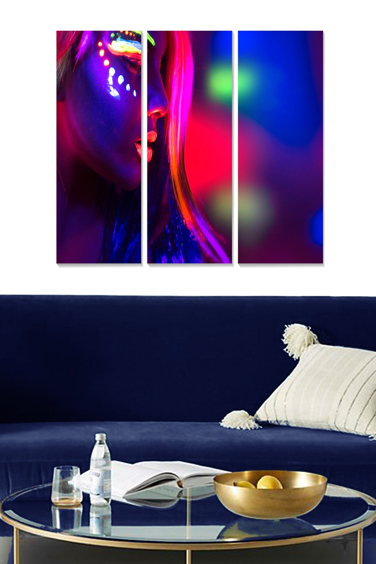 Quadro Decorativo em MDF Multicolor – Tríptico 3 Peças (70x50 cm) | MDF 3 mm