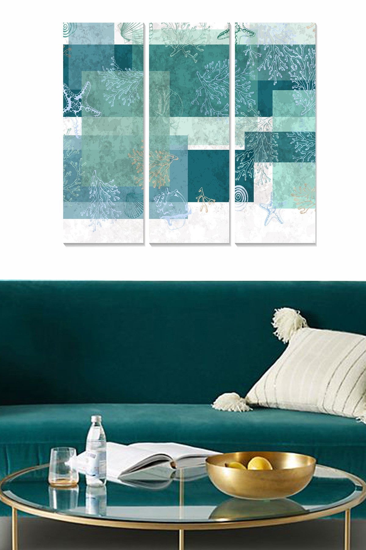 Tríptico Decorativo em MDF (3 Peças) Multicolor – 70 x 50 cm