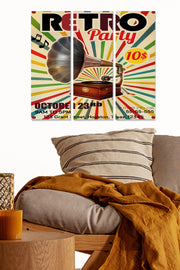 Quadro Decorativo em MDF Multicolor – Conjunto de 3 Peças (20 x 50 cm cada), Tamanho Total 70 x 50 cm – MDF446577499