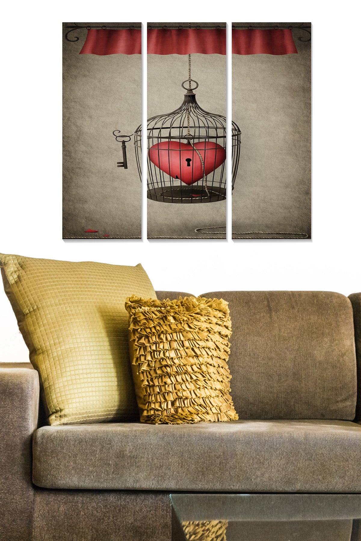 Conjunto de Quadros Decorativos em MDF Multicolor (3 Peças) — 20x50 cm cada, Total 70x50 cm, Espessura 3 mm