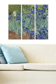 Pinturas decorativas de MDF de Vincent van Gogh (3 peças), 20 x 50 cm cada | 100% MDF, 3 mm de espessura | Arte impressionante para decoração de casa e paredes de galeria