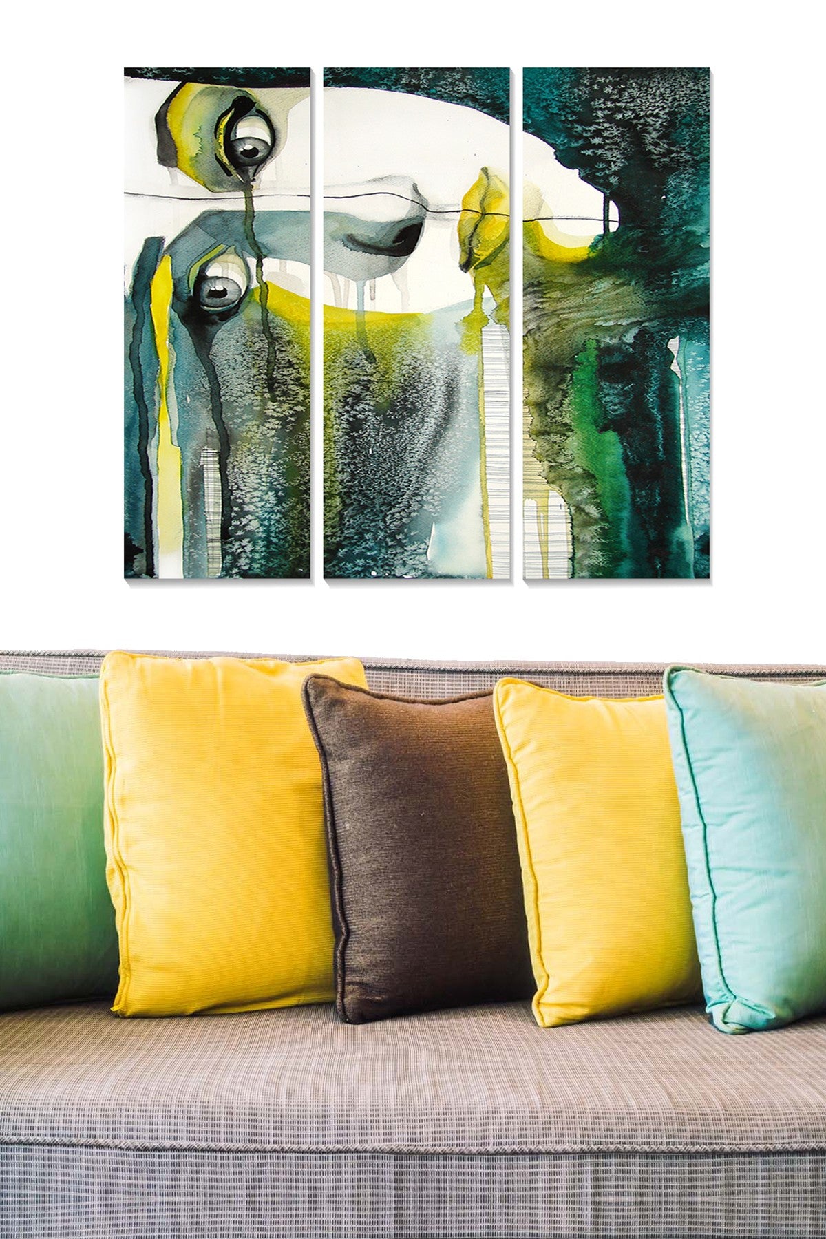 Quadro Decorativo em MDF Multicolor (3 Peças) – 20x50 cm cada, total 70x50 cm, espessura 3 mm