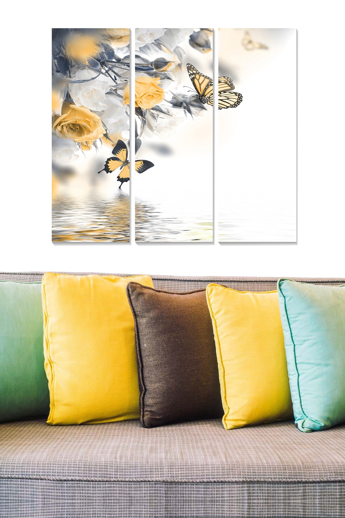 Quadro Decorativo em MDF (3 Peças) Multicolor — 20 x 50 cm cada, Total 70 x 50 cm