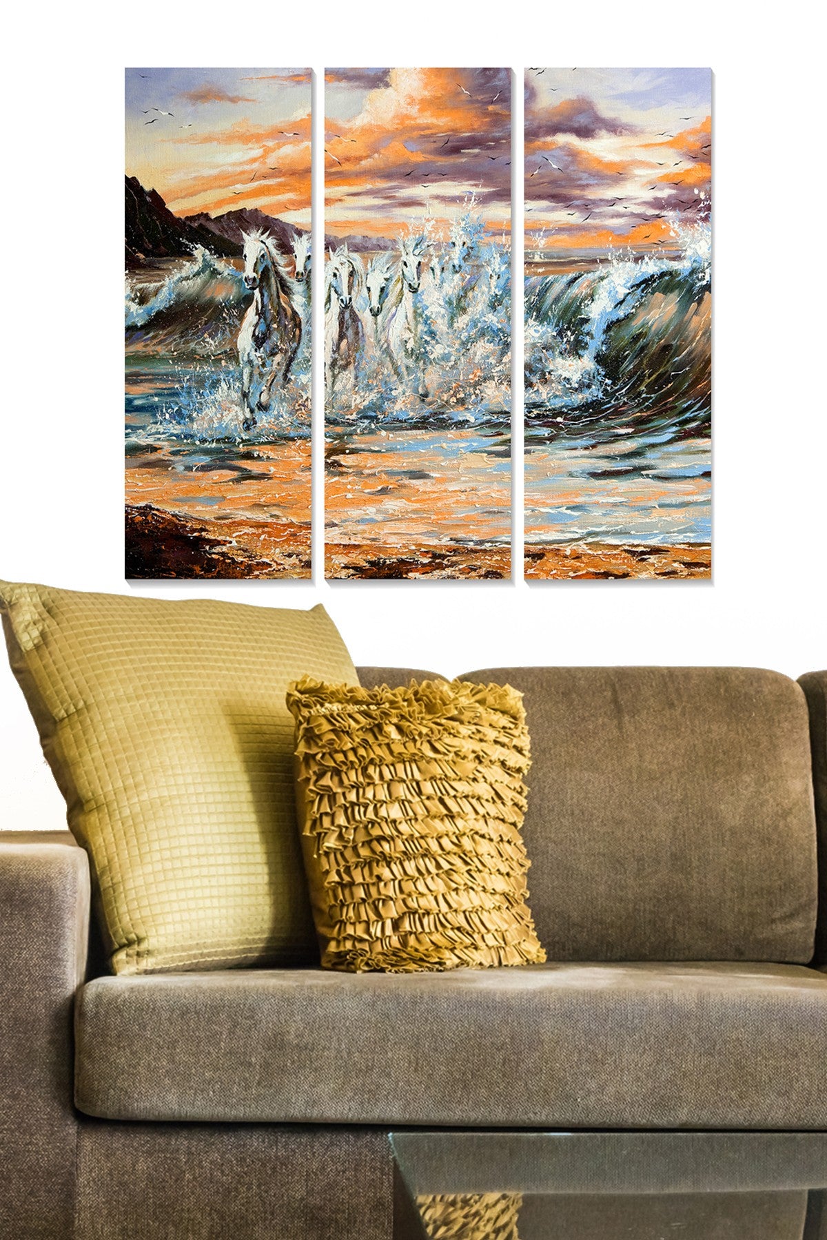 Conjunto de Quadros Decorativos em MDF (3 Peças) Multicolor – 70x50 cm (3×20x50 cm), 100% MDF, 3 mm