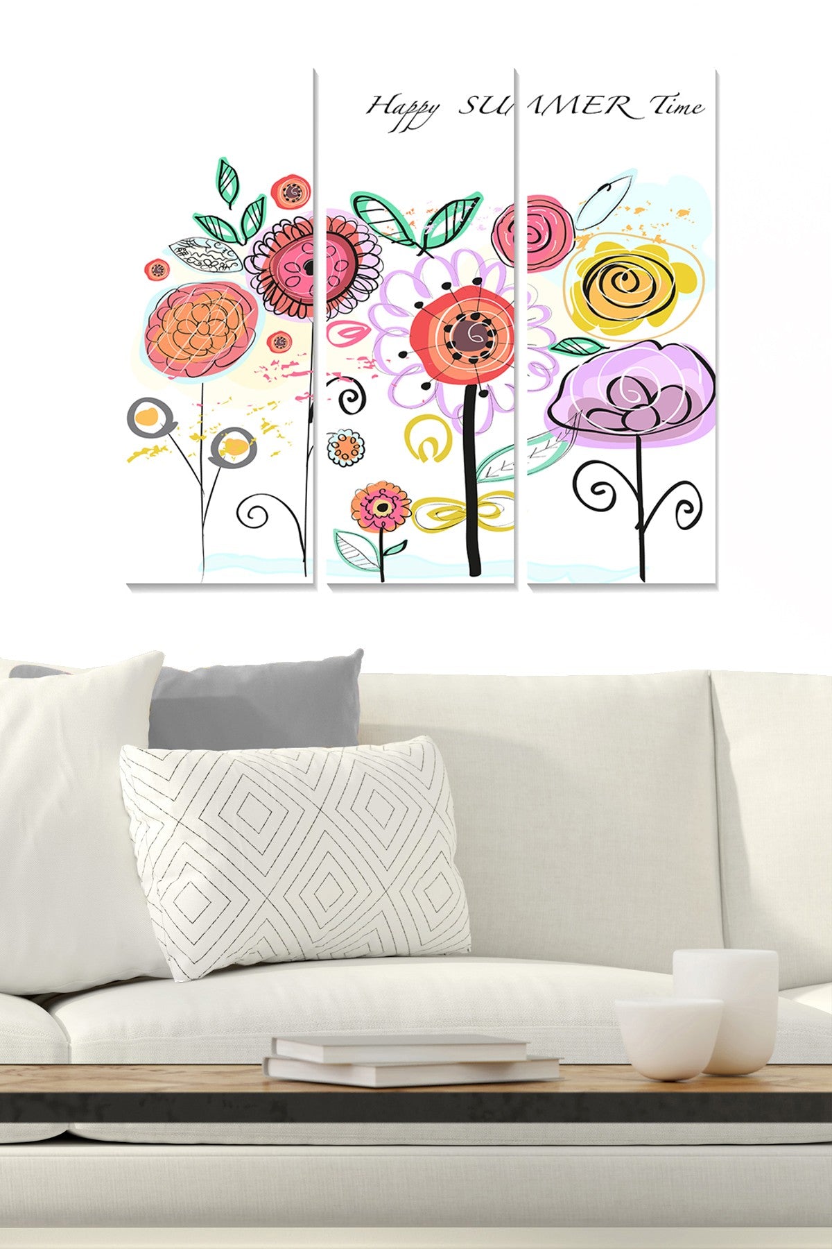 Conjunto de Quadros Decorativos em MDF Multicolor (3 Peças) 70 x 50 cm