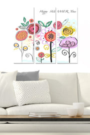 Conjunto de Quadros Decorativos em MDF Multicolor (3 Peças) 70 x 50 cm