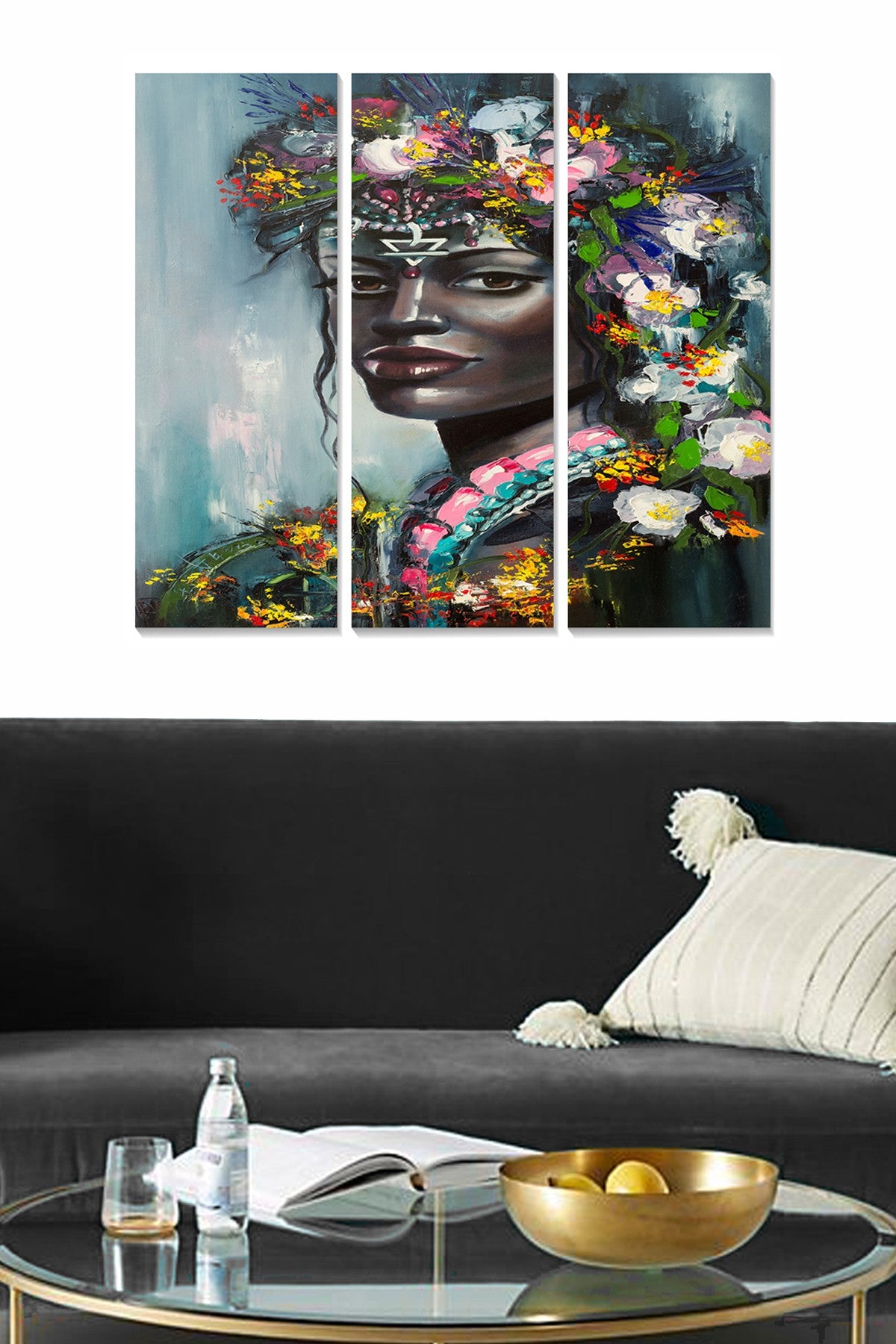 Quadro Decorativo em MDF Multicolor — Conjunto de 3 Peças, 70x50 cm (3 mm)