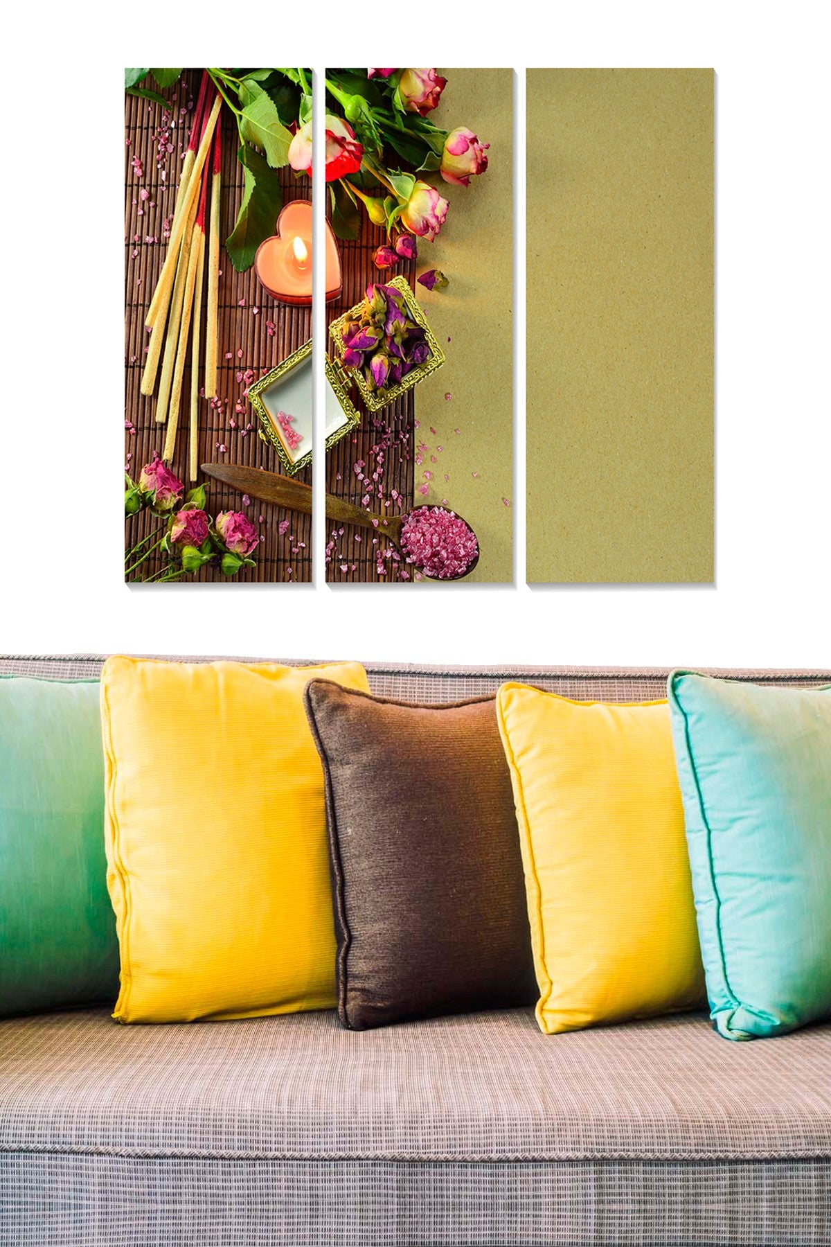 Tríptico Decorativo em MDF Multicor — 70x50 cm (3x20x50 cm), Espessura 3 mm — Ref. MDF4611449