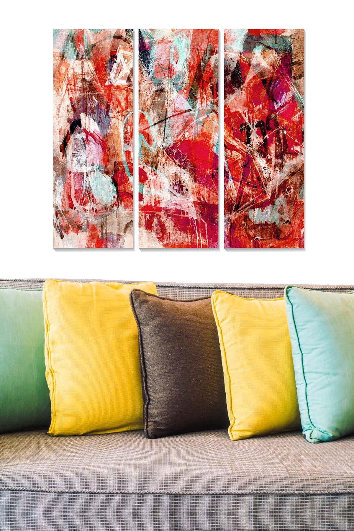 Quadro Decorativo 100% MDF Multicolorido (3 Peças) – 70 x 50 cm (20 x 50 cm cada), 3 mm