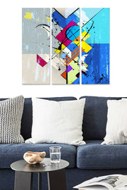 Quadro Decorativo em MDF Multicolor (Tríptico 3 Peças) 70x50 cm — MDF 3 mm — Modelo MDF464777969