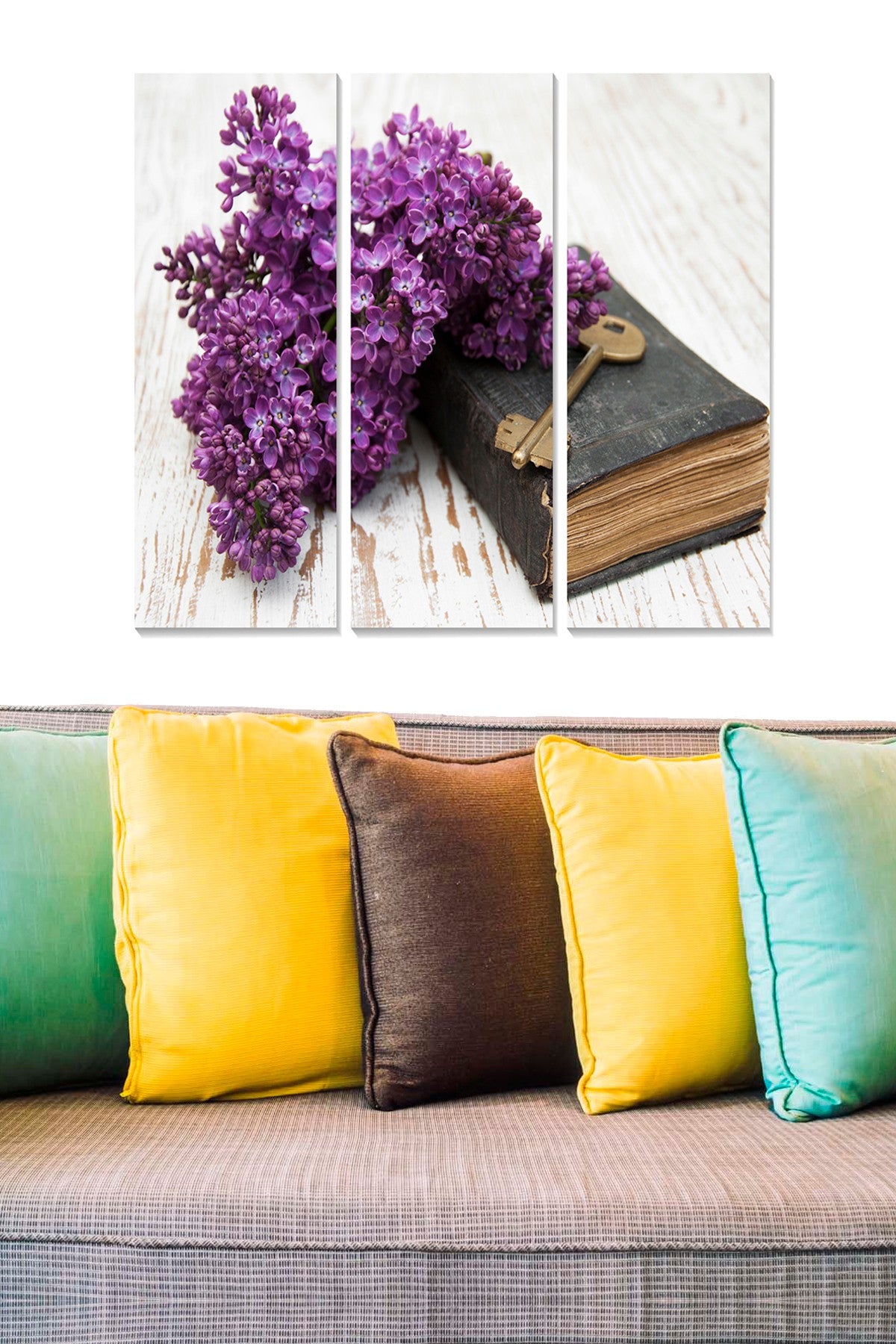 Tríptico Decorativo em MDF Multicolorido 70x50 cm (3 Peças)