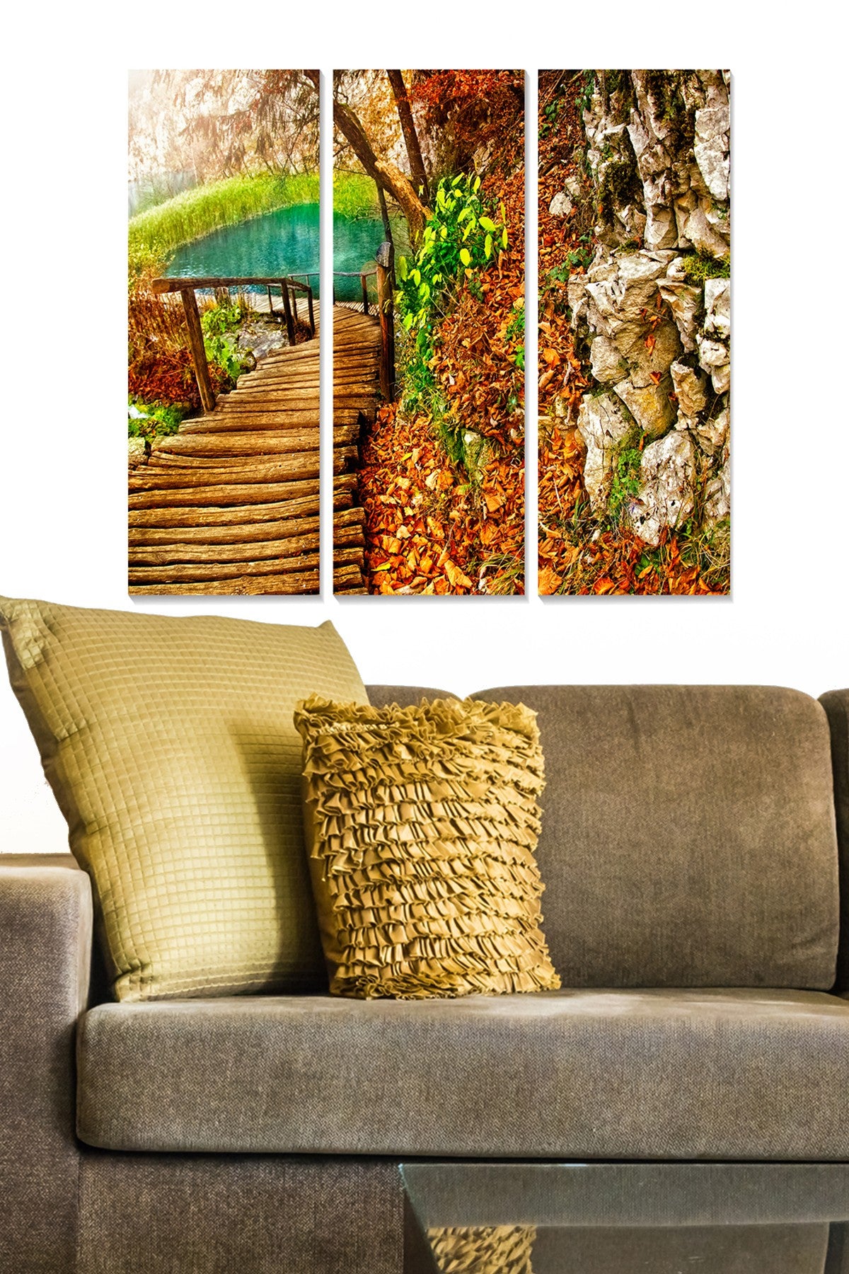 Quadro Decorativo em MDF Multicolor – Conjunto de 3 Peças, 70x50 cm (20x50 cm cada, 3 mm)