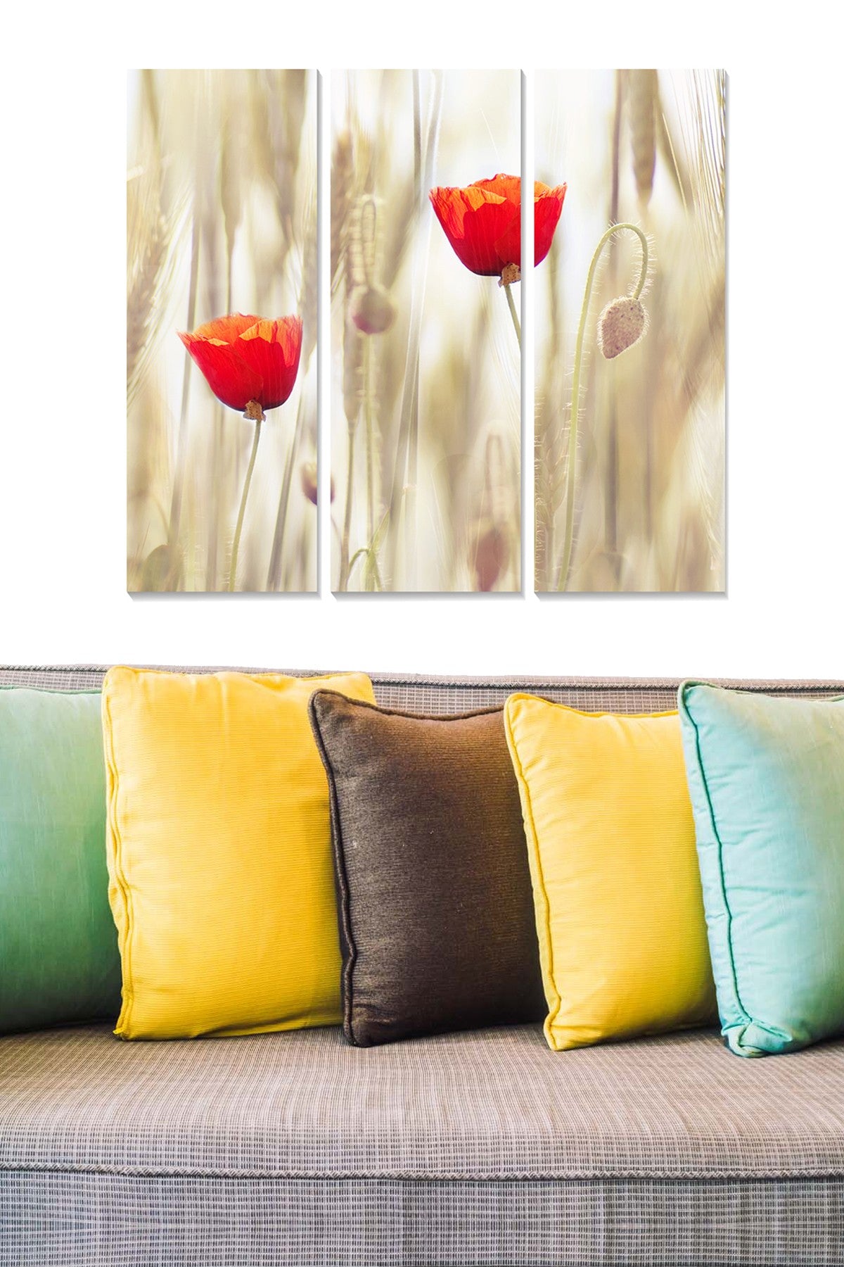 Quadro Decorativo em MDF Multicolor — Conjunto de 3 Peças (20x50 cm cada), Tamanho Total 70x50 cm, Espessura 3 mm