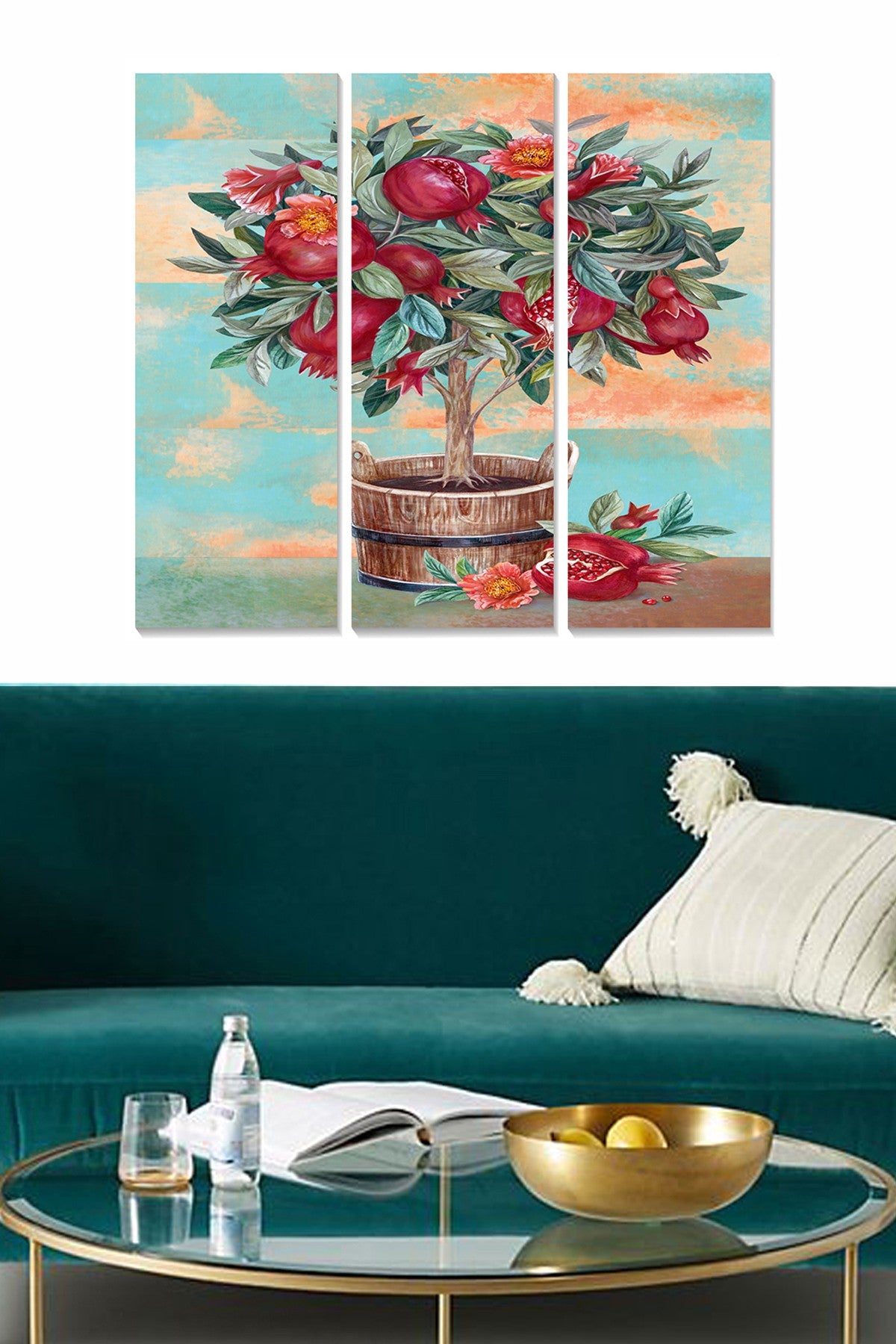 Tríptico Decorativo em MDF (3 Peças) – Multicor, 70 x 50 cm, 3 mm