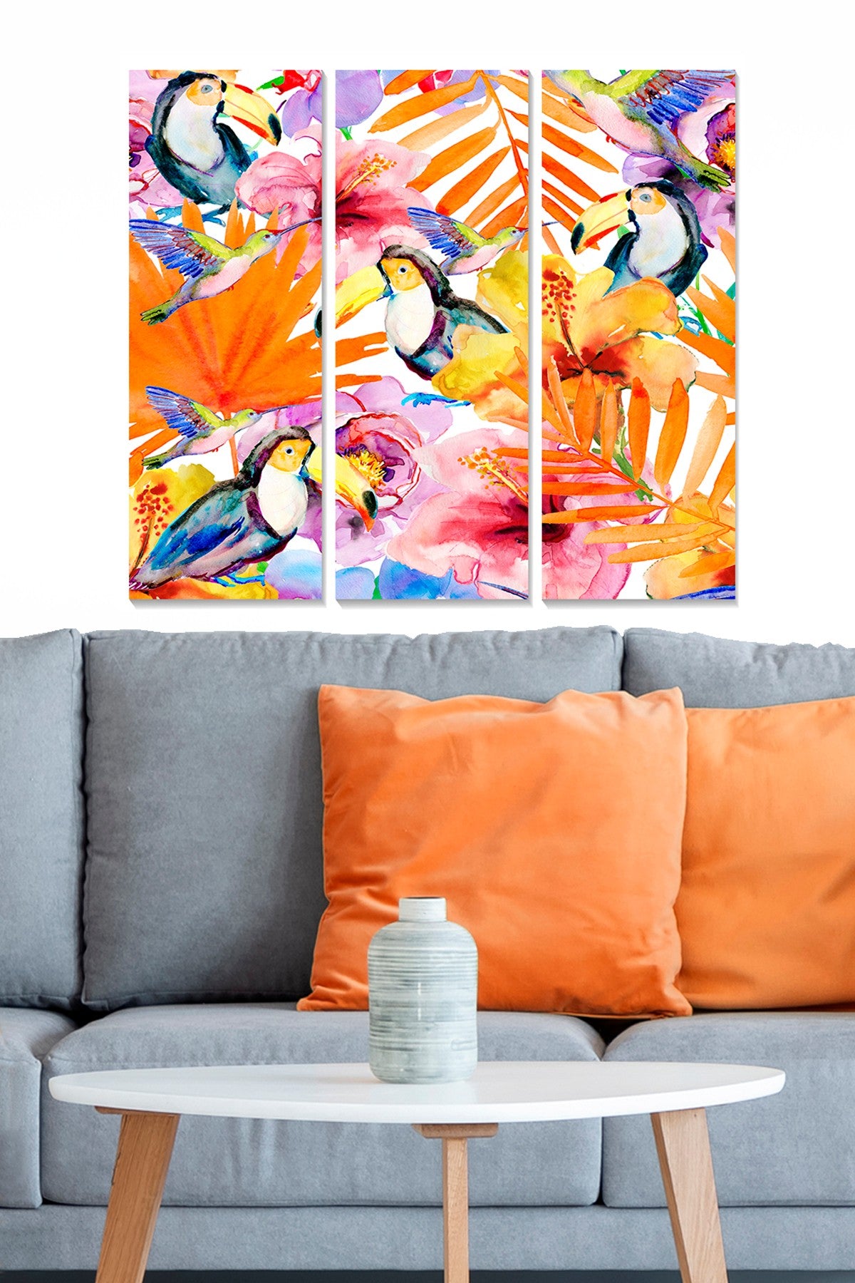 Quadro Decorativo em MDF (3 Peças) Multicolor 70x50 cm – Ref. MDF47839455