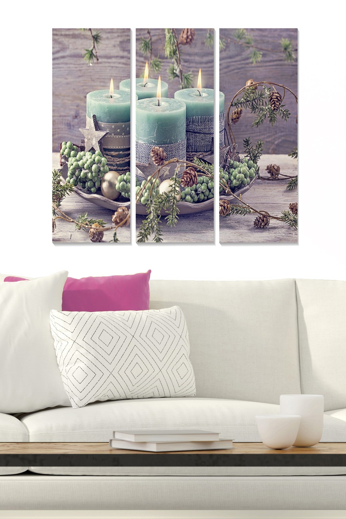 Quadro Decorativo em MDF Multicolor (Conjunto de 3) – Tamanho Total 70 x 50 cm, Espessura 3 mm