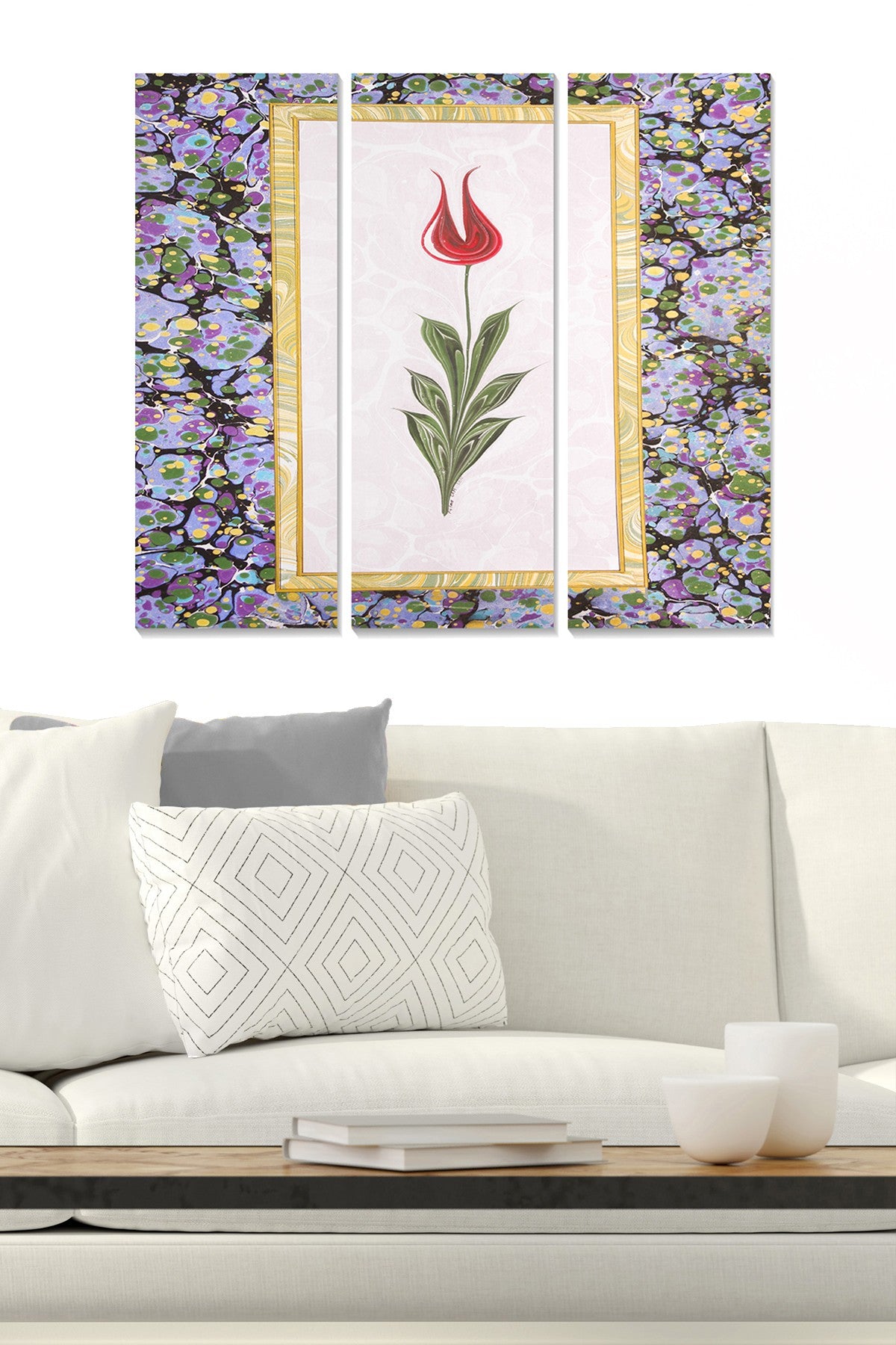 Tríptico Decorativo em MDF Multicolor – 3 Peças, 70x50 cm (20x50 cm cada), 3 mm