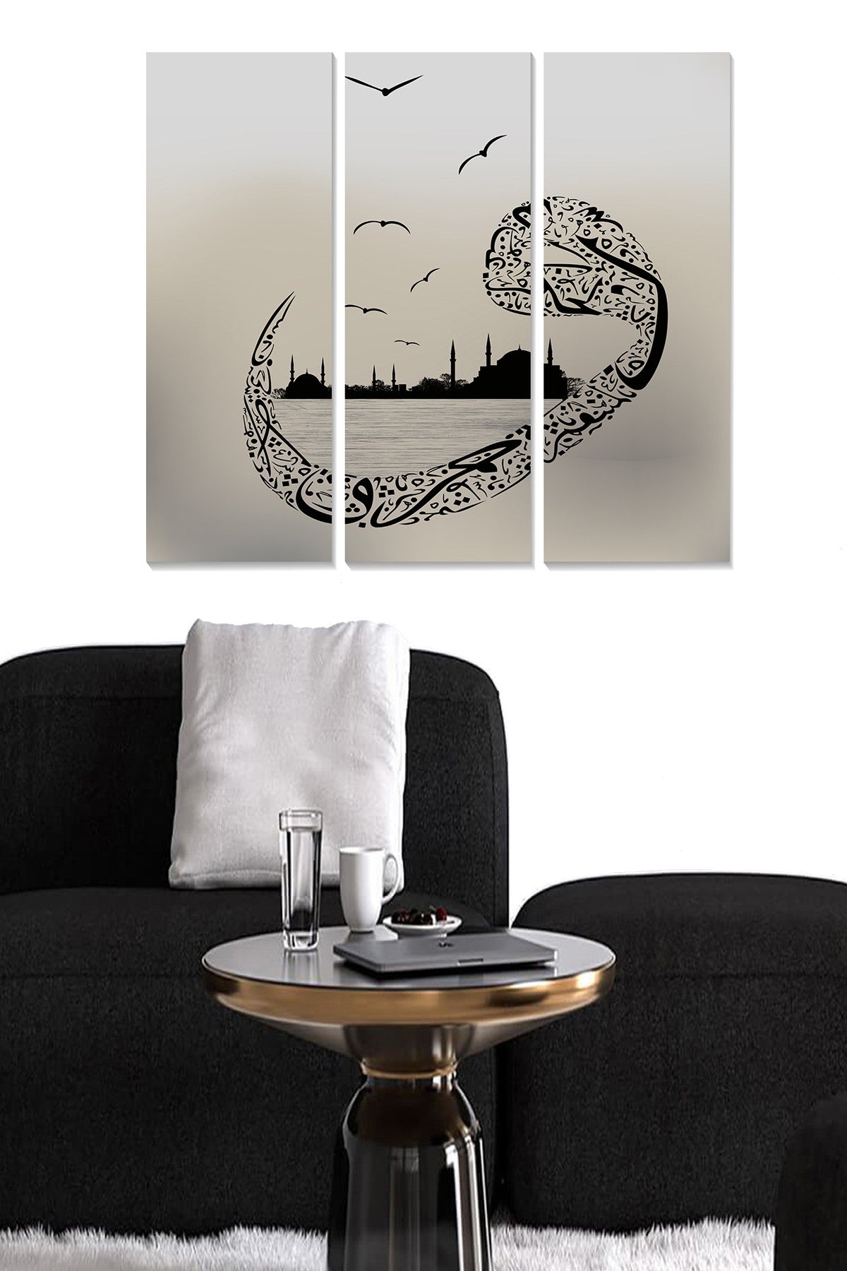 Quadro Decorativo em MDF Multicolor – Conjunto de 3 Peças, 70 x 50 cm