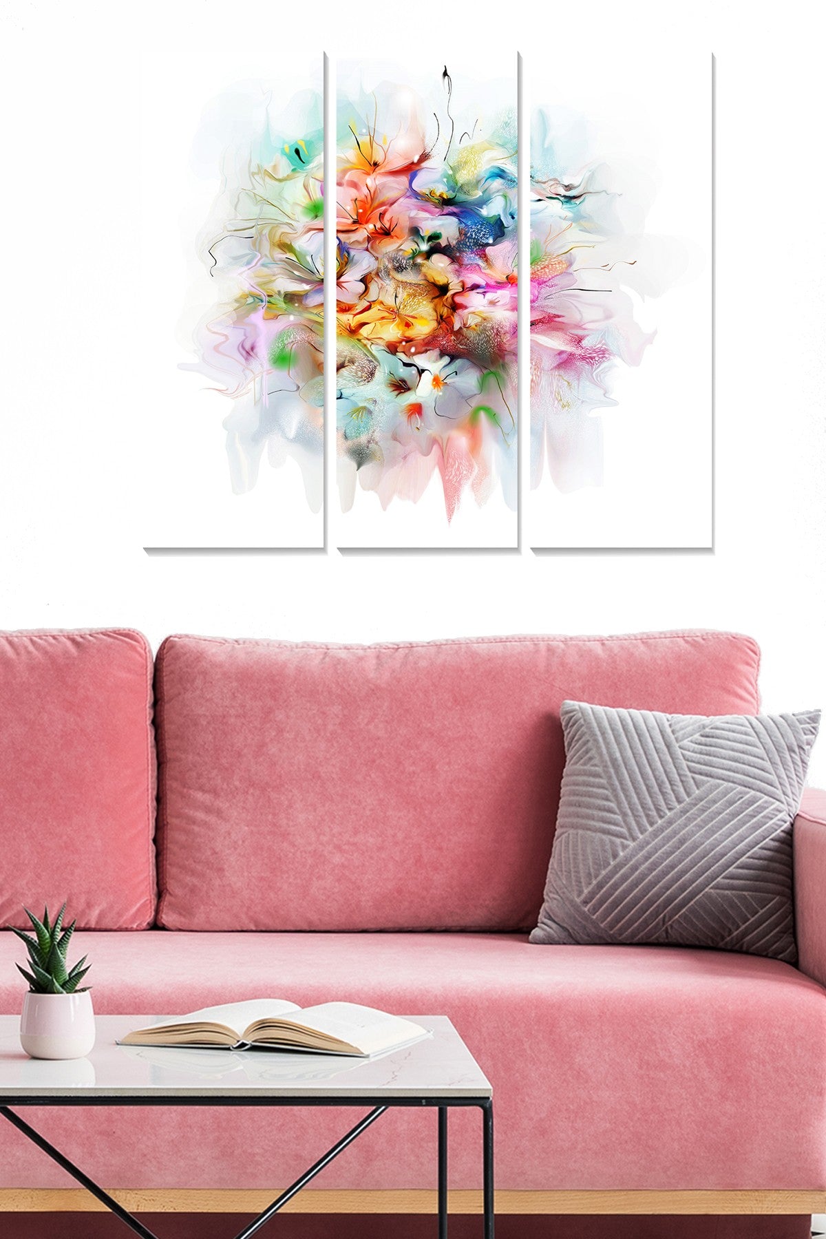 Tríptico Decorativo em MDF Multicolor – 70x50 cm (3 Peças, 3 mm)