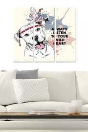 Conjunto de Quadros Decorativos em MDF Multicolor (3 Peças) – 70x50 cm (Total), 3 mm de espessura