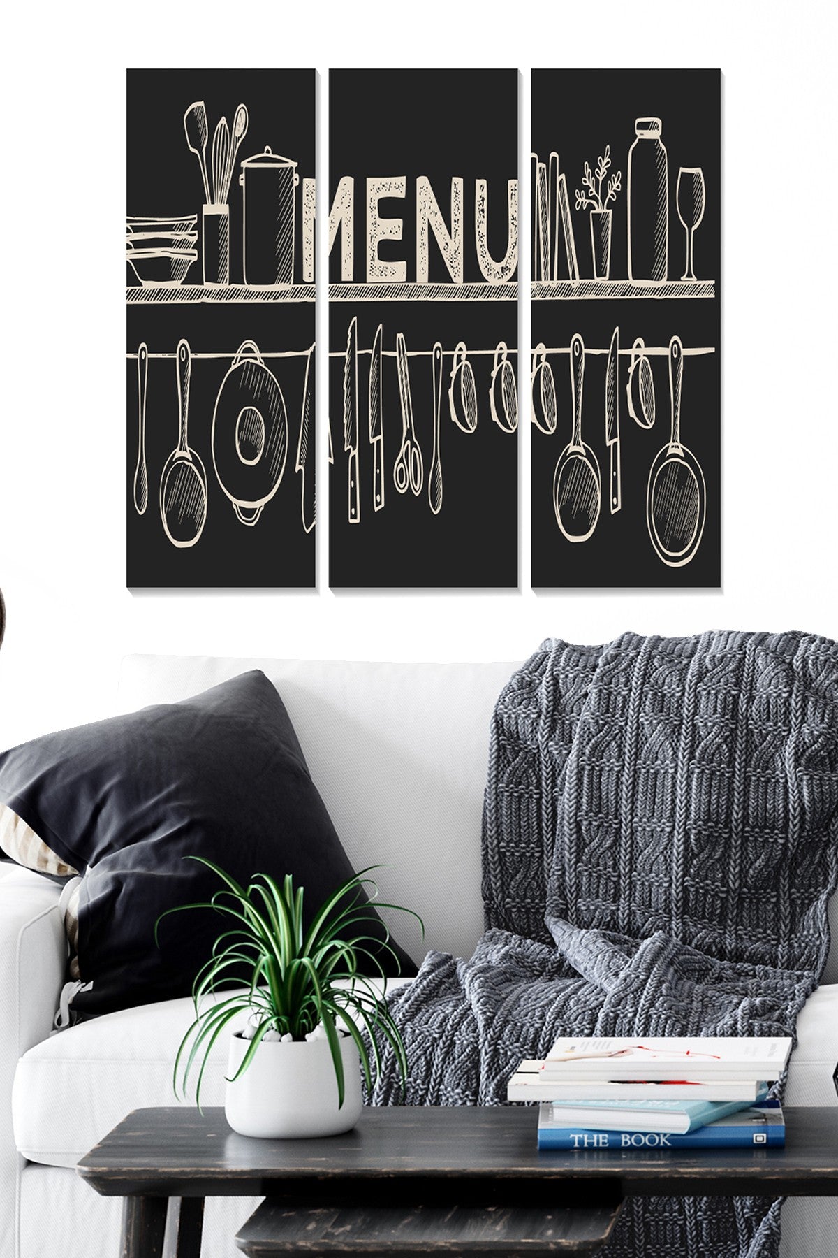 Quadro Decorativo em MDF Multicolor (Conjunto de 3 Peças) – 20x50 cm cada, Total 70x50 cm