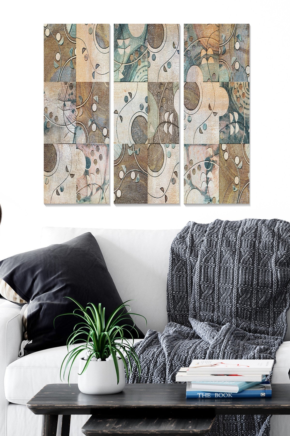 Quadro Decorativo em MDF Multicolor — Conjunto de 3 Peças (20x50 cm cada) | Tamanho Total 70x50 cm | MDF 3 mm