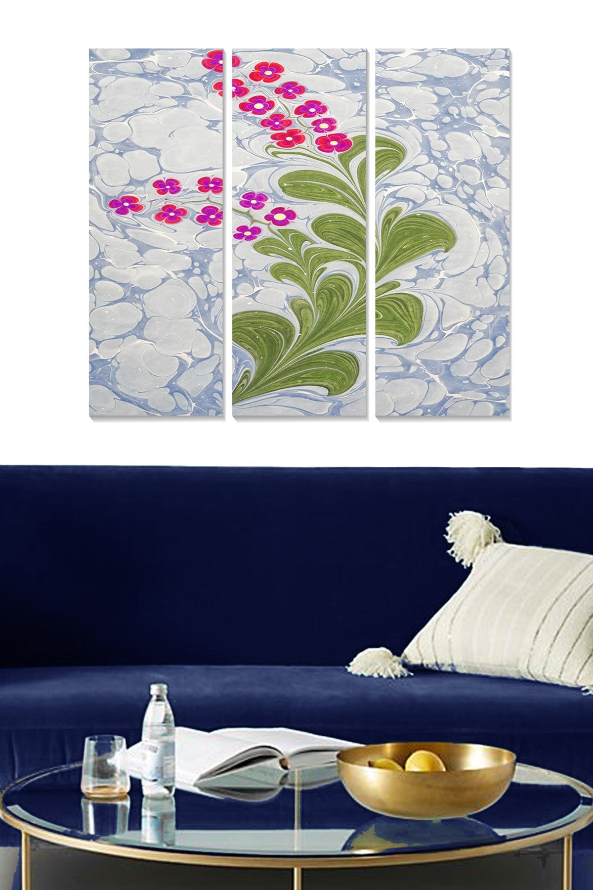 Conjunto de Quadros Decorativos em MDF Multicolor (3 Peças) – 70 x 50 cm, Espessura 3 mm