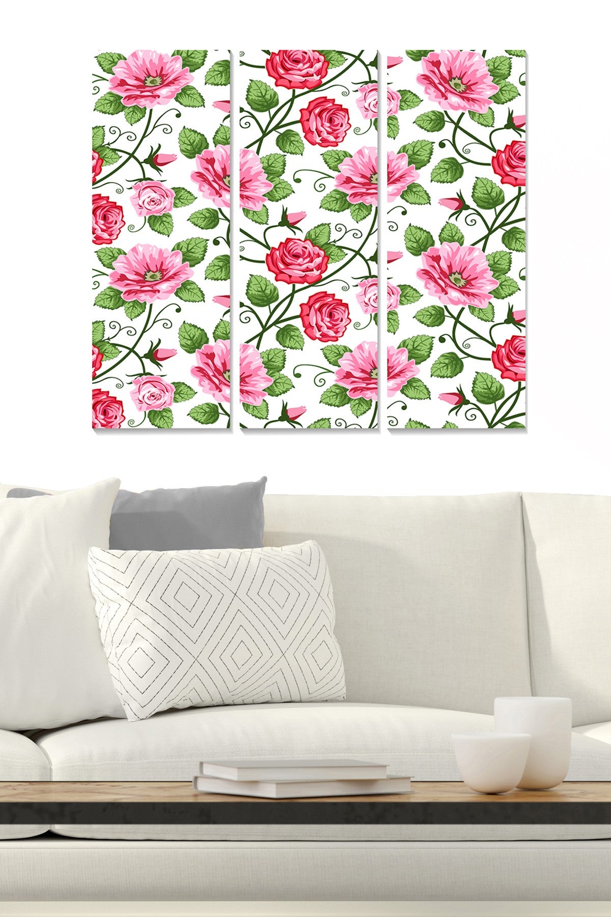 Quadro Decorativo em MDF Multicolor 3 Peças 20x50 cm (Total 70x50 cm) 3 mm – MDF4940529