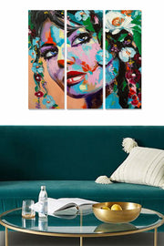 Quadro Decorativo em MDF Multicolorido, 3 Peças (3 mm) – 20x50 cm cada, 70x50 cm total