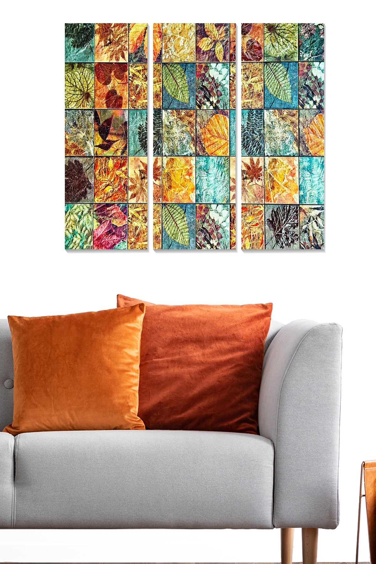 Conjunto de 3 Quadros Decorativos em MDF Multicolorido 70x50 cm (3x 20x50 cm), 3 mm | Ref. 553BNC3117