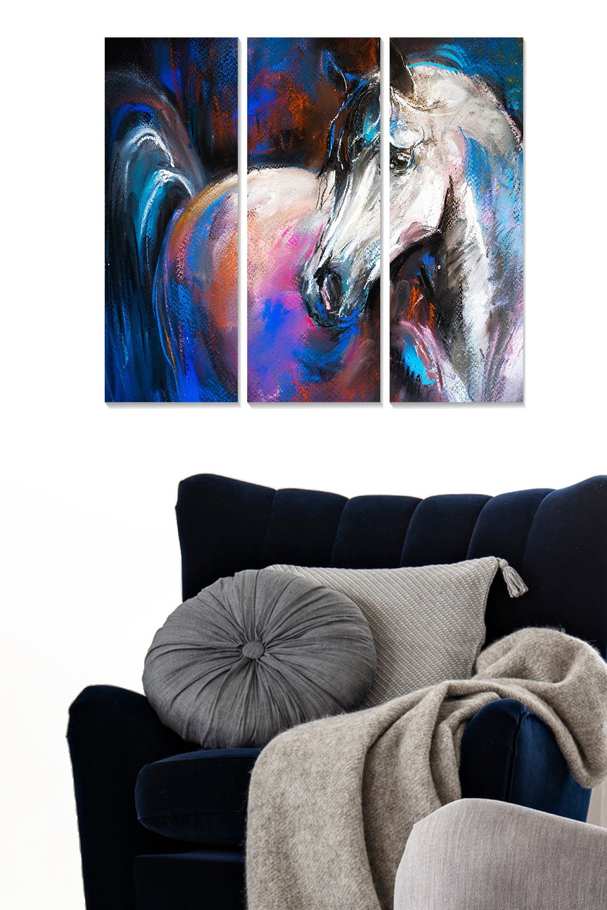 Conjunto de Quadros Decorativos em MDF Multicolor (3 Peças) — 20x50 cm cada, Total 70x50 cm, Espessura 3 mm