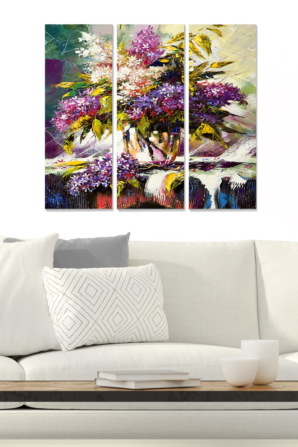 Quadro Decorativo MDF – Conjunto de 3 Peças – Multicolor – 70x50 cm (3x 20x50 cm) – MDF50714785