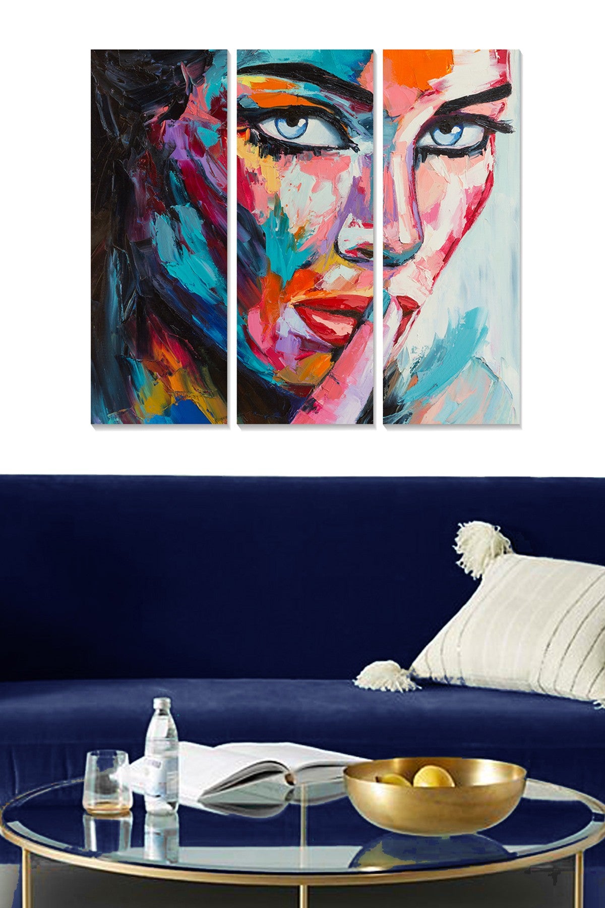 Conjunto de Quadros Decorativos em MDF (3 Peças) Multicolor | 20x50 cm cada, Total 70x50 cm – MDF511595950