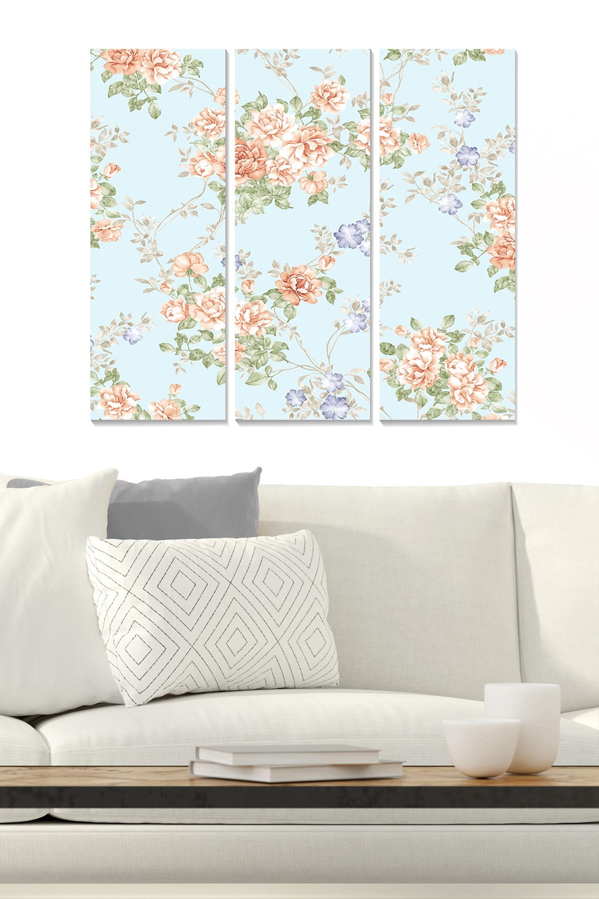 Quadro Decorativo em MDF Multicolor (Tríptico 3 Peças) – 20x50 cm cada, Total 70x50 cm, Espessura 3 mm