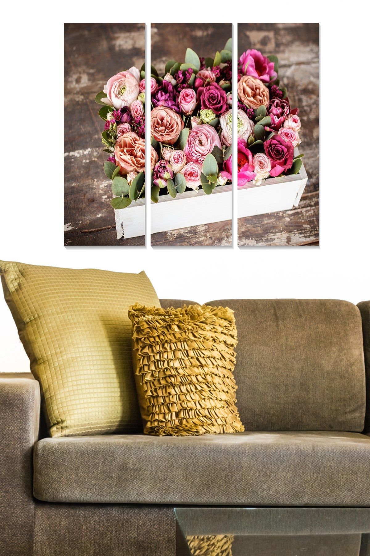 Quadro Decorativo em MDF Multicolor – Conjunto de 3 Peças, 70x50 cm (20x50 cm cada)