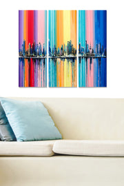 Conjunto de Quadros Decorativos em MDF 3 mm (3 Peças) Multicolor – 20x50 cm cada, total 70x50 cm