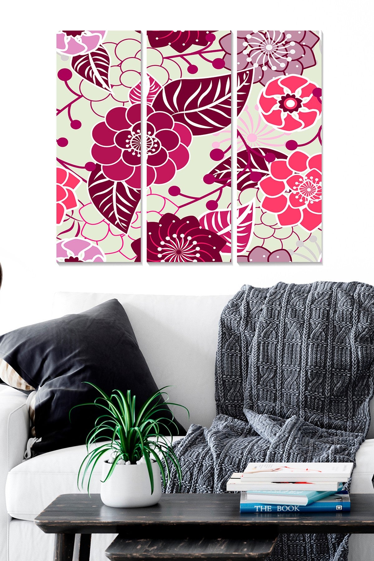 Tríptico Decorativo em MDF 100% (3 mm) Multicolor – 70 x 50 cm (Total), 3 Peças