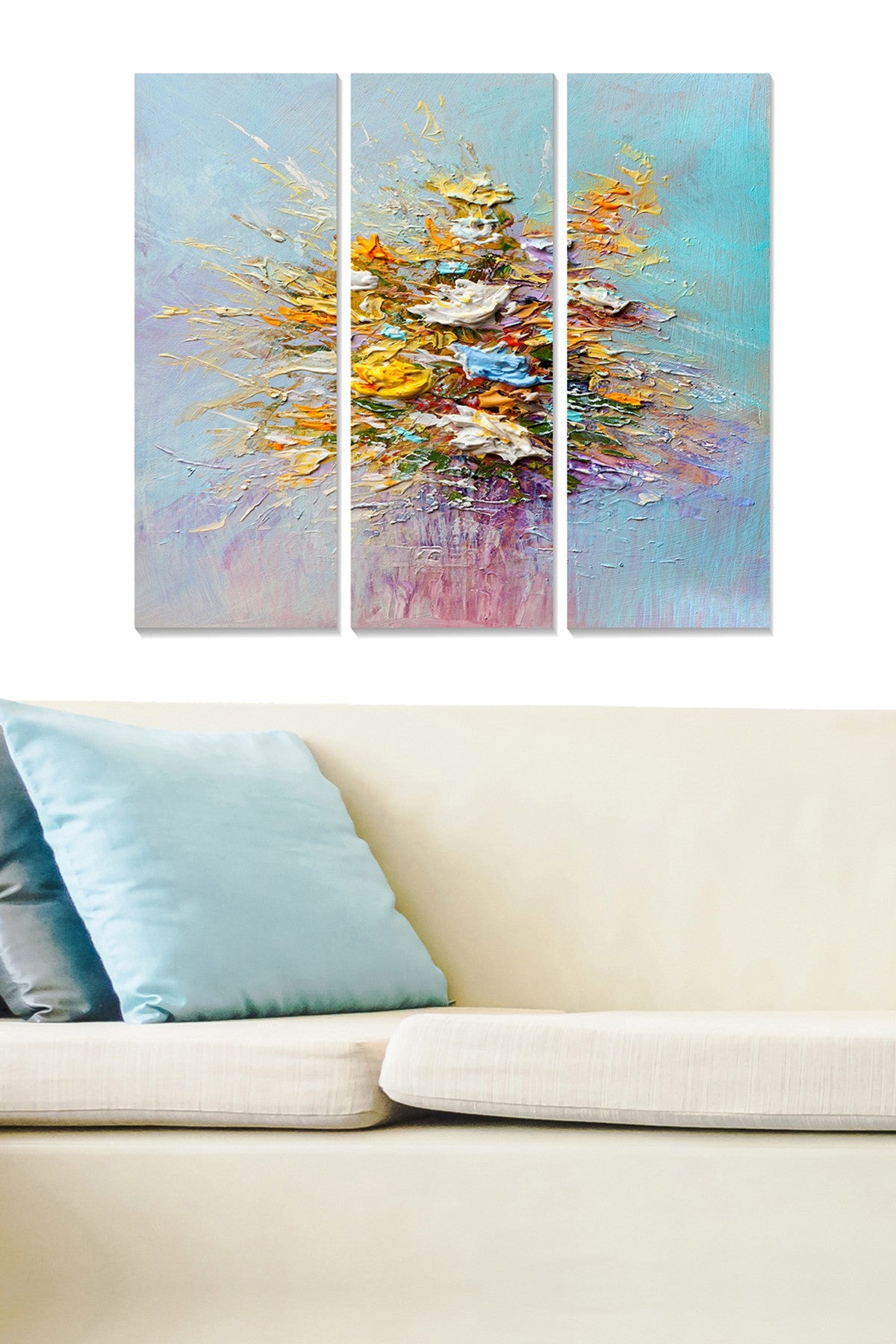 Quadro Decorativo em MDF Multicolor (Conjunto de 3 Peças) – Total 70x50 cm, Espessura 3 mm