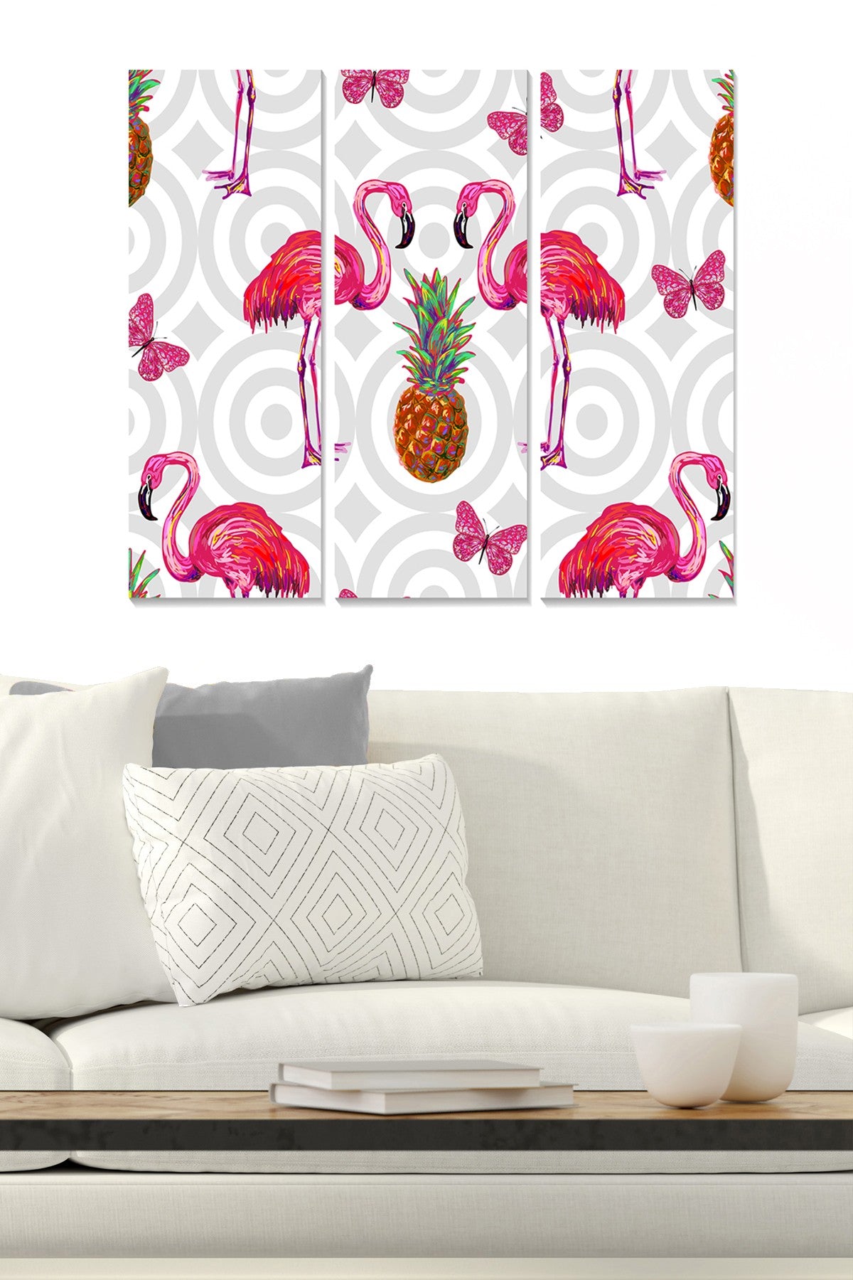 Quadro Decorativo em MDF – 3 Peças Multicolor 70x50 cm (3x 20x50 cm), Espessura 3 mm