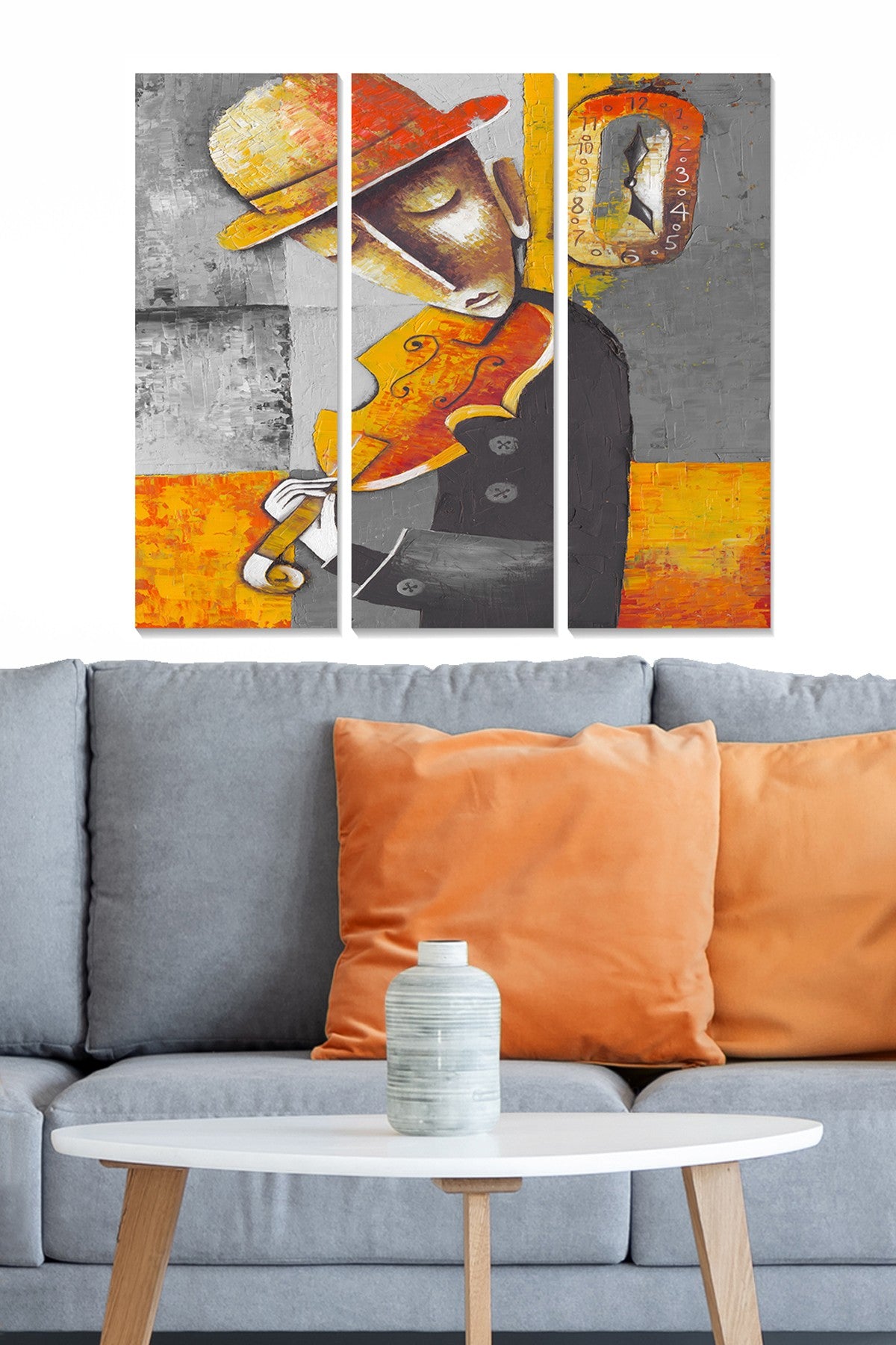 Conjunto de Quadros Decorativos em MDF Multicolor (3 Peças) – 20x50 cm cada, Espessura 3 mm, Total 70x50 cm