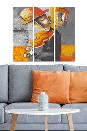 Conjunto de Quadros Decorativos em MDF Multicolor (3 Peças) – 20x50 cm cada, Espessura 3 mm, Total 70x50 cm