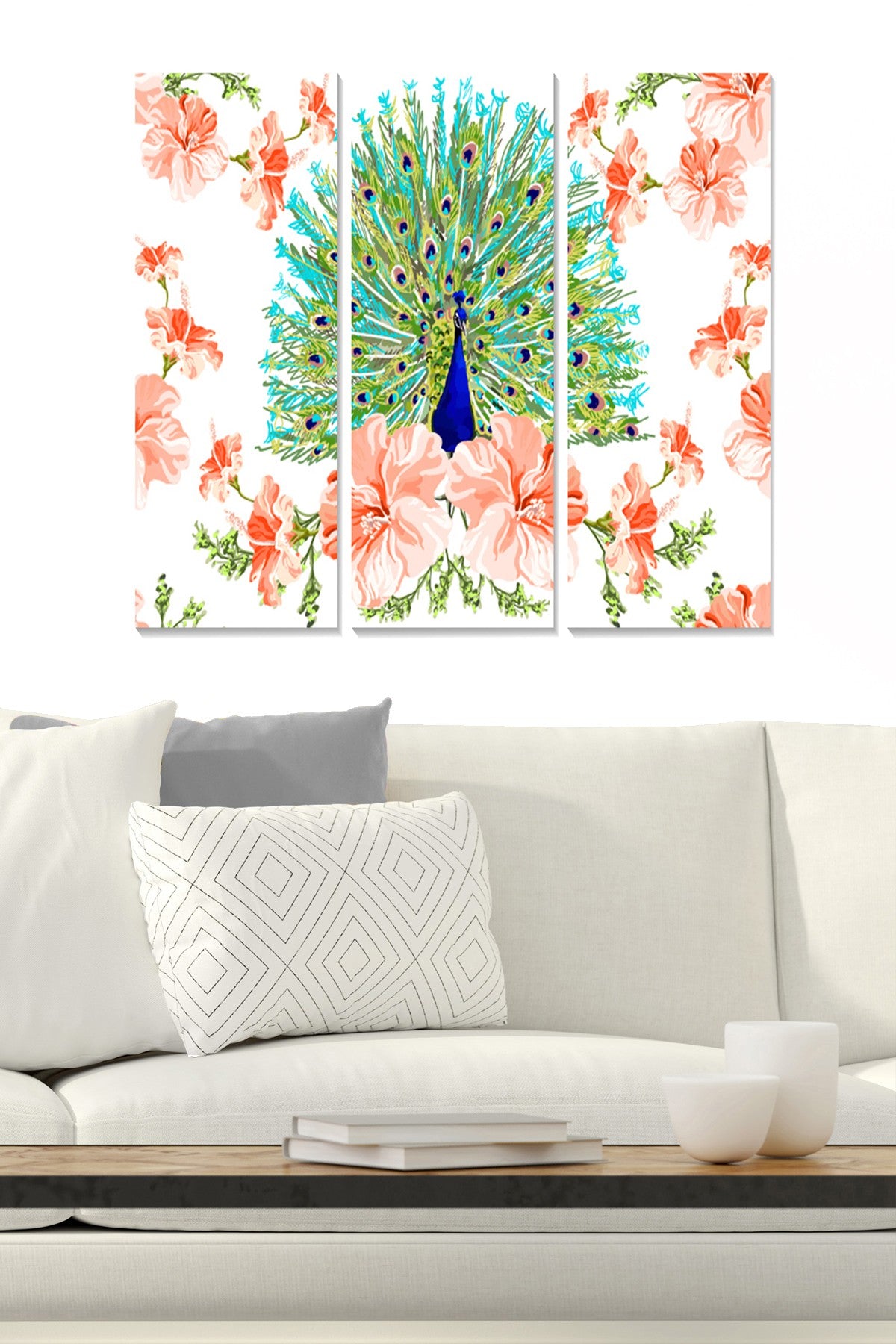 Quadro Decorativo em MDF Multicolor – Tríptico 3 Peças (20x50 cm cada; total 70x50 cm; 3 mm)