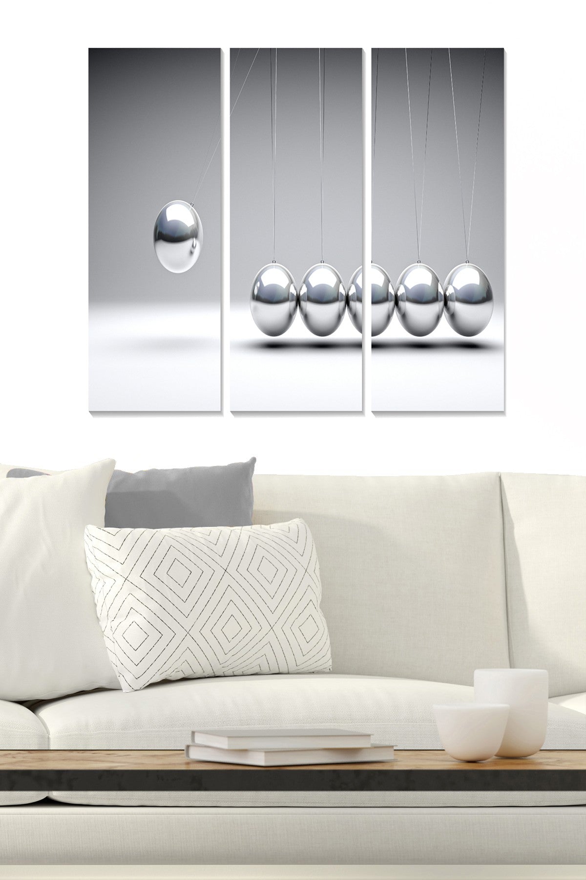 Quadro Decorativo em MDF Multicolor – Conjunto de 3 (20x50 cm cada, total 70x50 cm, espessura 3 mm)