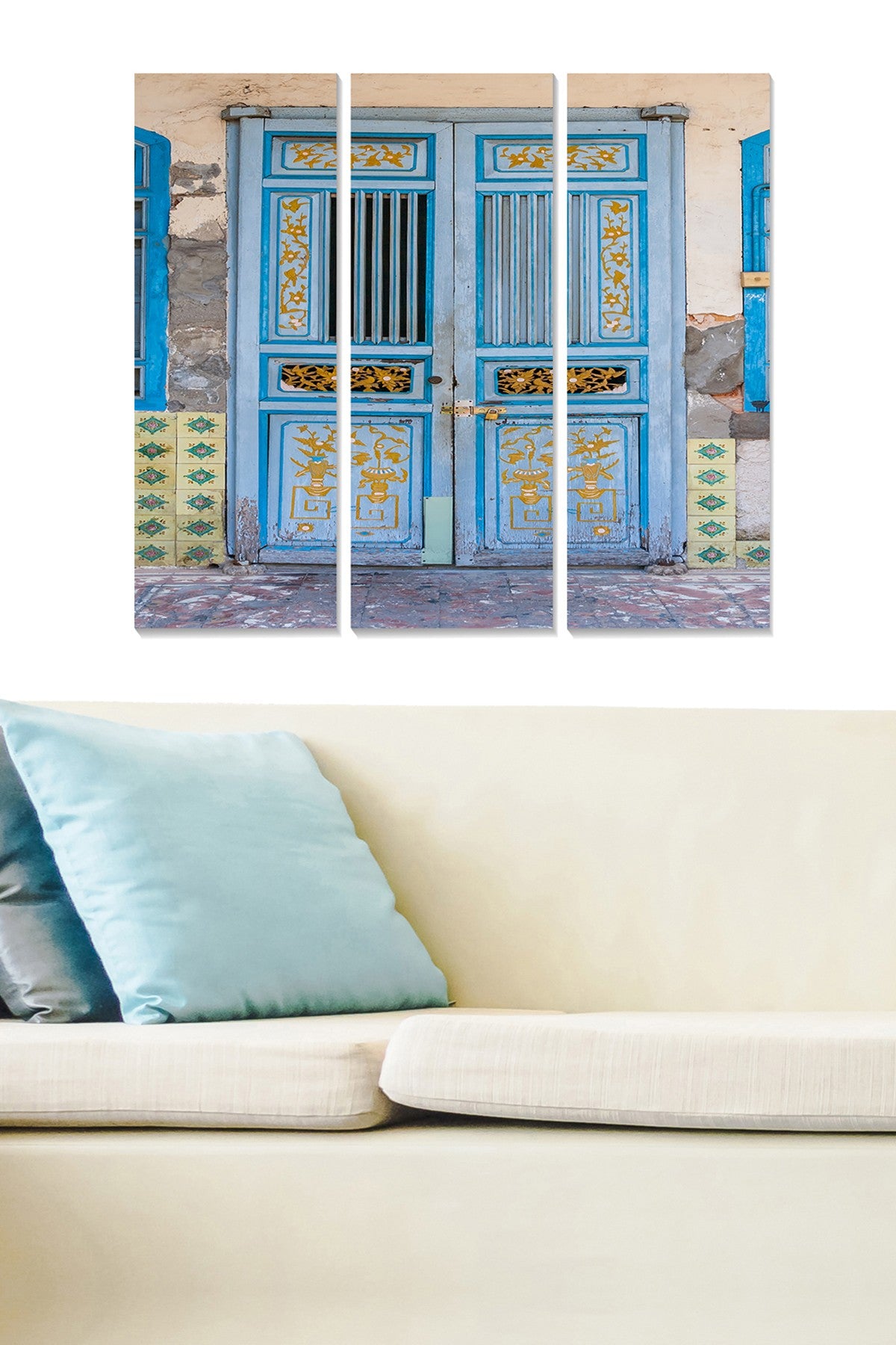 Quadro Decorativo em MDF Multicolor – Conjunto de 3 Peças, 20x50 cm cada (70x50 cm total), 3 mm | MDF533282365