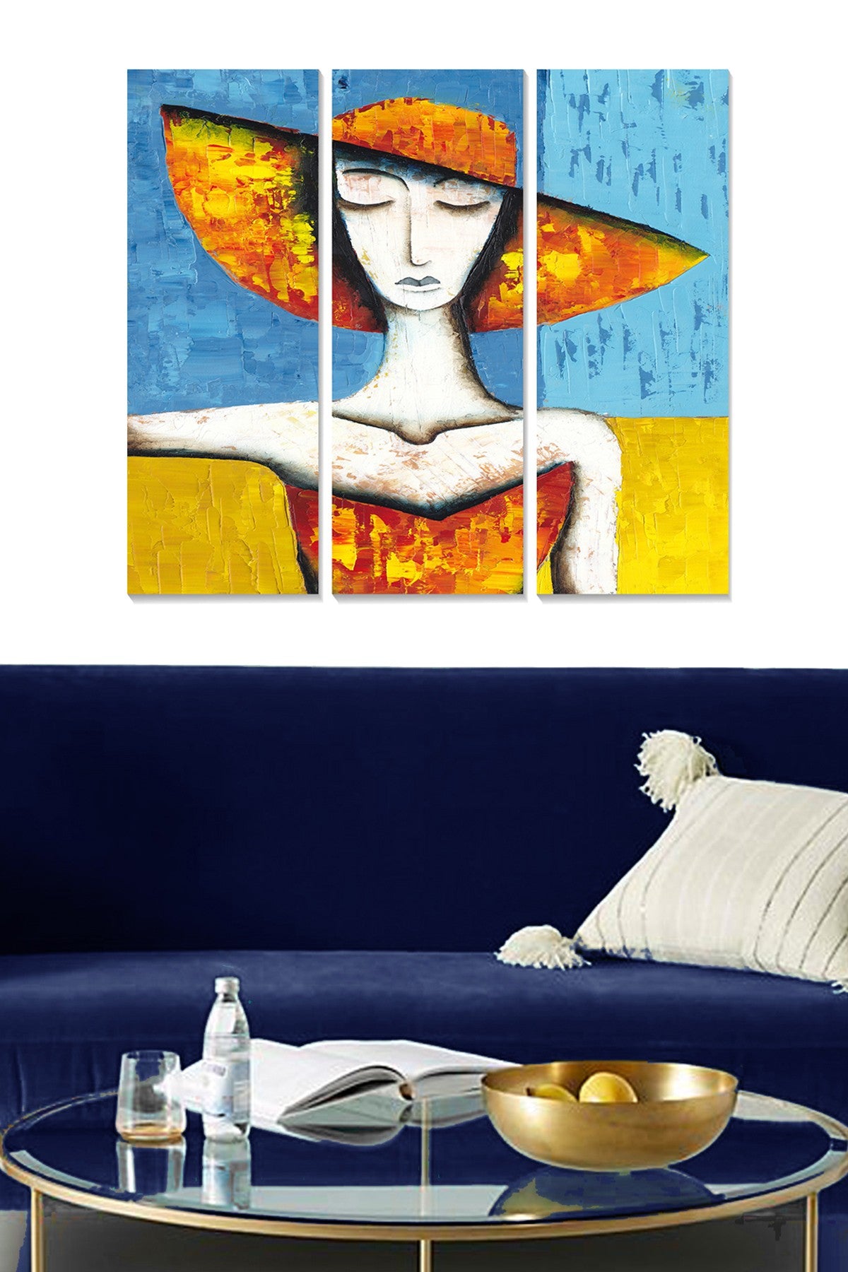 Quadro Decorativo em MDF Multicolor – Conjunto de 3 Peças (70x50 cm total | 3x 20x50 cm) – 100% MDF 3 mm